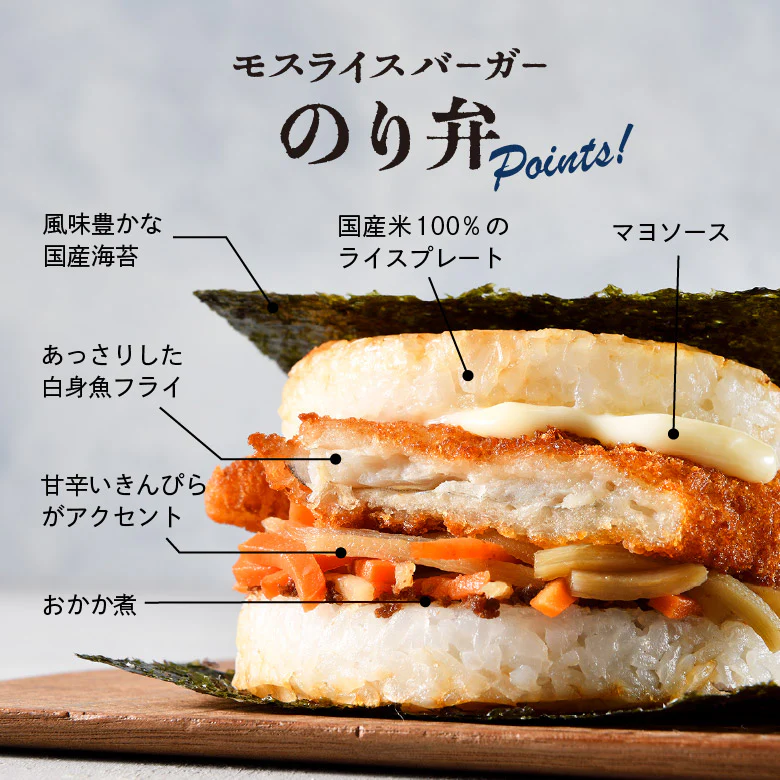 モスライスバーガー〈のり弁〉えび天丼風3個、白身魚フライ2個 - Image 8